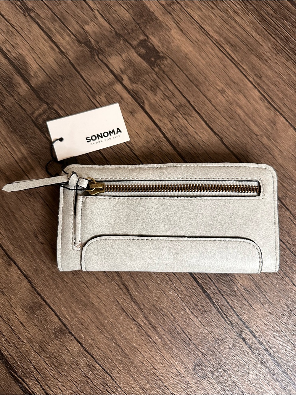 Sonoma Grey Zip-Around Snap Wallet with Front Pocket